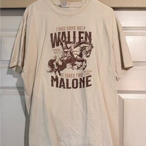 Cream Graphic Tee with Horse Design